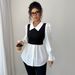Cross-border European American Elegant Minimalist Style Two-piece Shirt Vest Top Women's Clothing 2025 Autumn And_ecoleips.com