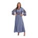 Verve Muslim Abaya Women's Embroidered Detail Dress Loose Clothing Long Robe_ecoleips.com