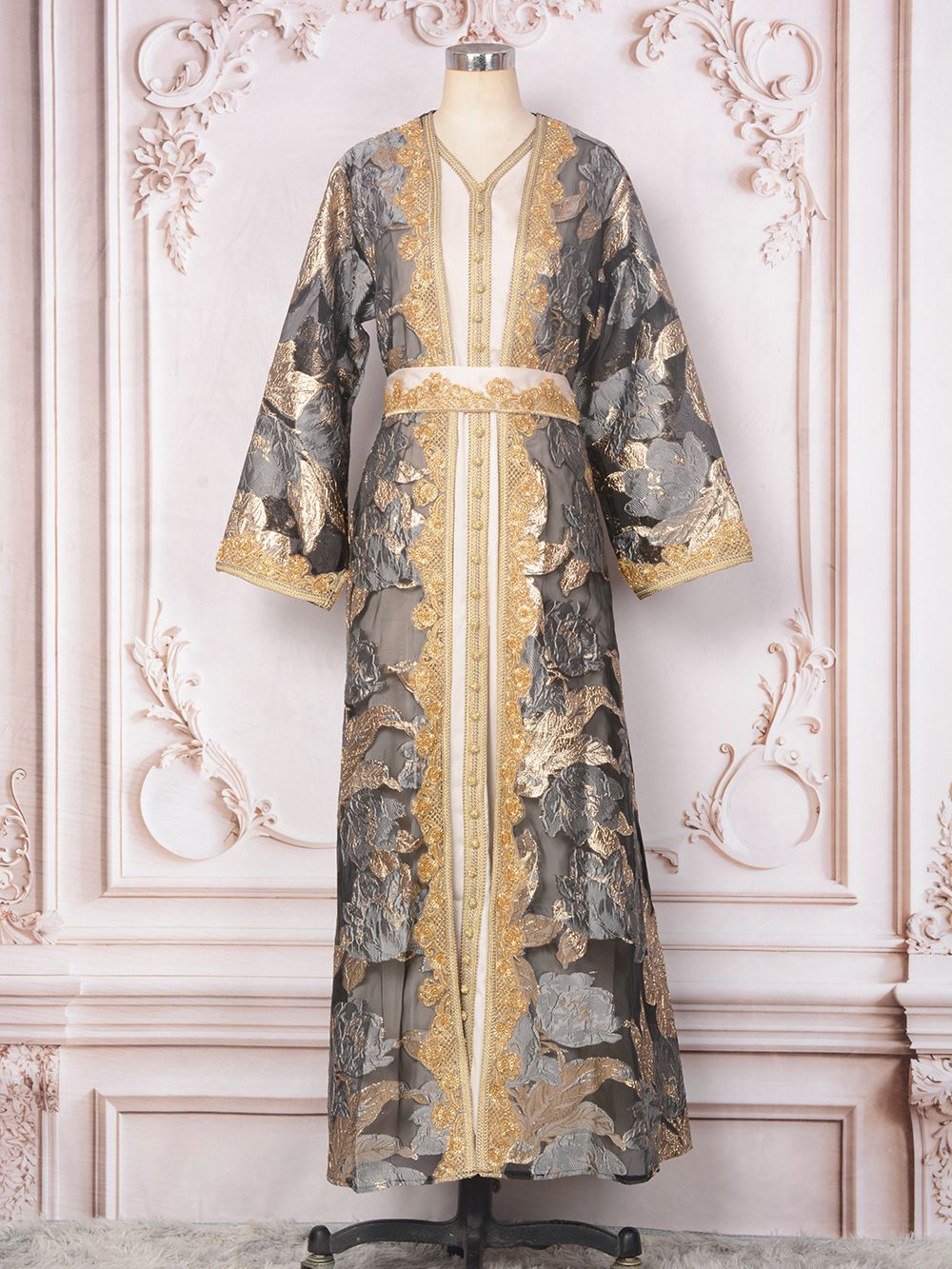 Women's Clothing Women's Muslim Robe Women's Long Skirt Heavy Beaded Elegant Party Dress Dress_ecoleips.com