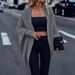 Women's Elegant Batwing Sleeve Knit Cardigan – Soft Polyester Blend Oversized Open Front Long Sleeve Fall Winter Coat Casual Chic Layering Piece_ecoleips.com