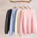 Luxury 5% Cashmere 95% Wool Sweater For Women - Soft & Cozy Round Neck/V Neck Pullover - Seamless Brushed Knitwear_ecoleips.com