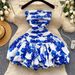 French Vacation Off-Shoulder Ruffle Mini Dress – Stretchy Smocked Waist Flared Skirt With Cascading Hem_ecoleips.com