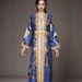 Women's Clothing Modest Abaya Dress Plus Size Embroidered Abaya Dress Set – Luxe Acetate Modest Outfit With 3D Floral (Long Sleeve & Cardigan)_ecoleips.com