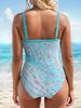 Multi Color Printed Tie-Up Backless One Piece Swimsuit For Women Sexy Bikini Alternative American Style_ecoleips.com