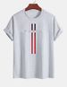 Casual White Patterned T-shirt Print, Short Sleeved Round Neck 100% Cotton T-shirt Top-2_ecoleips.com