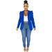 Professional Textured Blazer For Women Wrinkle-Resistant Office Jacket Stretch Polyester Business Attire Tailored Fit Yellow Blue Black_ecoleips.com