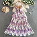 Women's French Style Openwork Lace Floral Sundress High-End Slimming Long Dress For Resort Wear_ecoleips.com