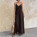 Women's Sexy Deep V Neck Sleeveless Halter Maxi Dress – French Style Elegant Casual Resort Gown 2026_ecoleips.com