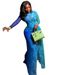 Women's Elegant Bodycon Dress European American Style Waist Cinching round Neck Printed Long Sleeves Slit Trendy Clothing_ecoleips.com