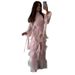 2025 New European And American Fashion Women's Elegant Fashionable Ruffled Slim Dress_ecoleips.com