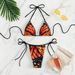Women's Butterfly Print Tie-Up Two-Piece Bikini Set Beach Swimsuit Polyester Regular Fit For All Seasons_ecoleips.com