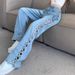 Women's Clothing Hollow Wide Leg Jeans For Women Spring And Summer Design Slim And Versatile Thin High Waisted Floor Length Trousers_ecoleips.com
