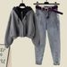 Women's Clothing Without Belt & Archer0603 & Jeans Suit & Archer0603 & Two Piece Hooded Sweatshirt Female Straight Jeans Trend_ecoleips.com
