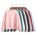 Solid Color Sweatshirt Women's Fleece Candy Small Turtleneck Loose Casual Long Sleeve Pullover Top Wholesale_ecoleips.com