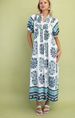 Summer New Arrival Women's Loose Printed Long Dress Short Sleeve Fashion European American Style Clothing_ecoleips.com