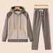 Women's Cotton Hooded Cardigan Set - Soft Casual Lounge Wear, Trendy Solid Color Pullover & Pants Outfit For Spring & Autumn_ecoleips.com