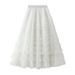 High Waist Lace Mesh Midi Skirt Women's Casual Mid Length Slimming Fairy Like Spring Summer Style Versatile_ecoleips.com