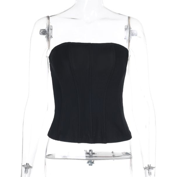 JY24677MHO European And American Cross-border Sexy Strapless Top 2025 Summer New Style Waist-cinching Camisole_ecoleips.com