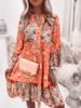 New Women's Floral Stitching Long Skirt Pink Dress High End_ecoleips.com