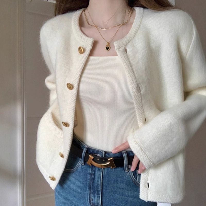 K Sweater Jacket, Women's New Knitted Cardigan Style, External Style, Short And Versatile Top_ecoleips.com