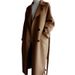"Women's Oversized Wool-Blend Trench Coat – Knee-Length Relaxed Fit With Belted Waist, Korean-Inspired Fall Essential"_ecoleips.com