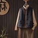 girl Chinese Retro Double-Breasted Button Down Cotton Vest For Women Winter Lightweight Layering Slimming Warm Padded Jacket_ecoleips.com