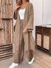 Women's Solid Color Loose Comfort Cardigan And Pants Casual Set European And American Style Clothing Top And Bottoms_ecoleips.com