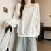 European American Style Real Shot Fleece-lined Thick Long-sleeve Sweatshirt For Women, New Autumn And Winter Korean_ecoleips.com