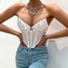 European And American Fashion New Design Satin Mesh Fishbone Strap Diamond-shaped Double-layer Pleated Camisole 10657_ecoleips.com