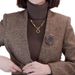 Live-streaming Collarless Blazer Women, New Autumn And Winter Vintage Style For Petite Ladies, Mother's Wear_ecoleips.com