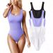 Spot Goods Women's Sleeveless Vest Bodysuit Low Cut Jumpsuits Rompers European American Style Special Design_ecoleips.com