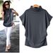 plus Size Women's High Neck T-Shirt Short Sleeve Soft Stretch Cotton Blend Basic Top for Casual Wear_ecoleips.com