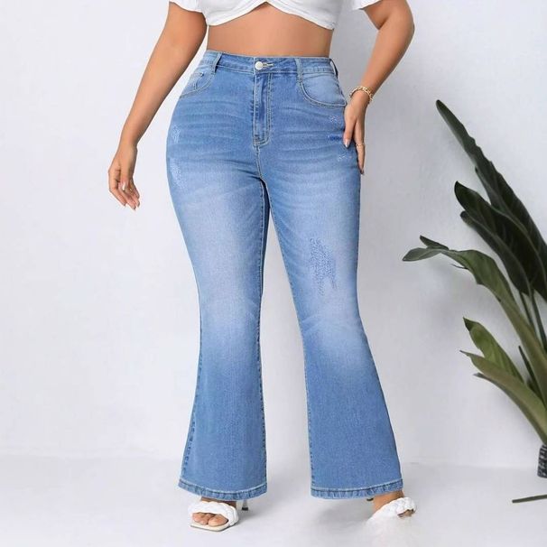 Women’s Clothing Traceable Denim Flared Pants Overseas Warehouse_ecoleips.com
