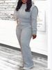 Women's Plus Size Hoodie & Straight Leg Pants Set – Trendy Pullover Sweatshirt With Drawstring & Casual Lounge Pants (0XL-5XL, Grey & More)_ecoleips.com