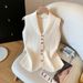 Women's Knitted Sleeveless Vest High-End Elegant Top French Chic Style Summer New Fashion_ecoleips.com