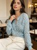 French Openwork Textured Cardigan Knit Top_ecoleips.com