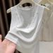 Modal Camisole For Women, Summer New V-neck Lace Trim Patchwork Inner Layer, Sleeveless Base Top_ecoleips.com