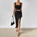 Voya Women's Elegant Style Set, Stylish Sleeveless Vest, Half Skirt Two-piece Set, Spring New Style_ecoleips.com