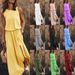 Women's Clothing Summer New Women's Round Neck Sleeveless Dress Slit Multi Color Solid Color Long Skirt_ecoleips.com
