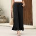 Women's Cropped Ruffle Pants Thin Loose Fit Casual Home Wear Convertible to Capri Pants for Summer 2025 New Arrival_ecoleips.com