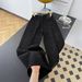 Disco Ball Wide-Leg Jeans For Women – Black High-Waisted Rhinestone Embellished Flared Pants With Distressed Detailing (S-3XL)_ecoleips.com