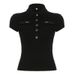 Trendy Zip-Up Polo Collar Cargo Shirt With Pocket - Stylish Streetwear Top For Women, Versatile Casual Wear, Slim Fit Short Sleeve Blouse_ecoleips.com