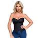 Cross-Border Hot-Selling Small With Built-in Underwire Cups, Striped Blazer Fabric, Side Zipper, Fishbone Corset Top For_ecoleips.com