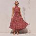 2025 European And American Cross-Border Women's Long Foreign Trade Hot New Halter Neck Polka Dot Print Tie Dress_ecoleips.com