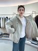 girl 2025 Korean Style Hooded Fleece Parka Women, Loose Fit, Versatile, Thickened, Warm, Short Jacket For Autumn And Winter_ecoleips.com