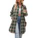 Verve 2025 Women's Autumn Winter New Casual Fashion Loose Long Plaid Shirt Trench Coat_ecoleips.com