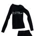 Women's Slim Fit Long Sleeve T-Shirt Pure Sexy Style Letter Print Y2K Button Design Hot Girl Slimming Top_ecoleips.com