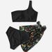 Women's Clothing One Shoulder Sexy Split Fashion Bikini Bikini Swimming Three Piece Swimsuit_ecoleips.com