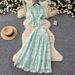 Women's French Style Lace Puff Sleeve Top & High Waisted Skirt Set Slimming Two Piece Summer Outfit Gentle Vibes_ecoleips.com