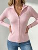 Loose Collar Knit Top, Skin-friendly Long Sleeve Tee_ecoleips.com